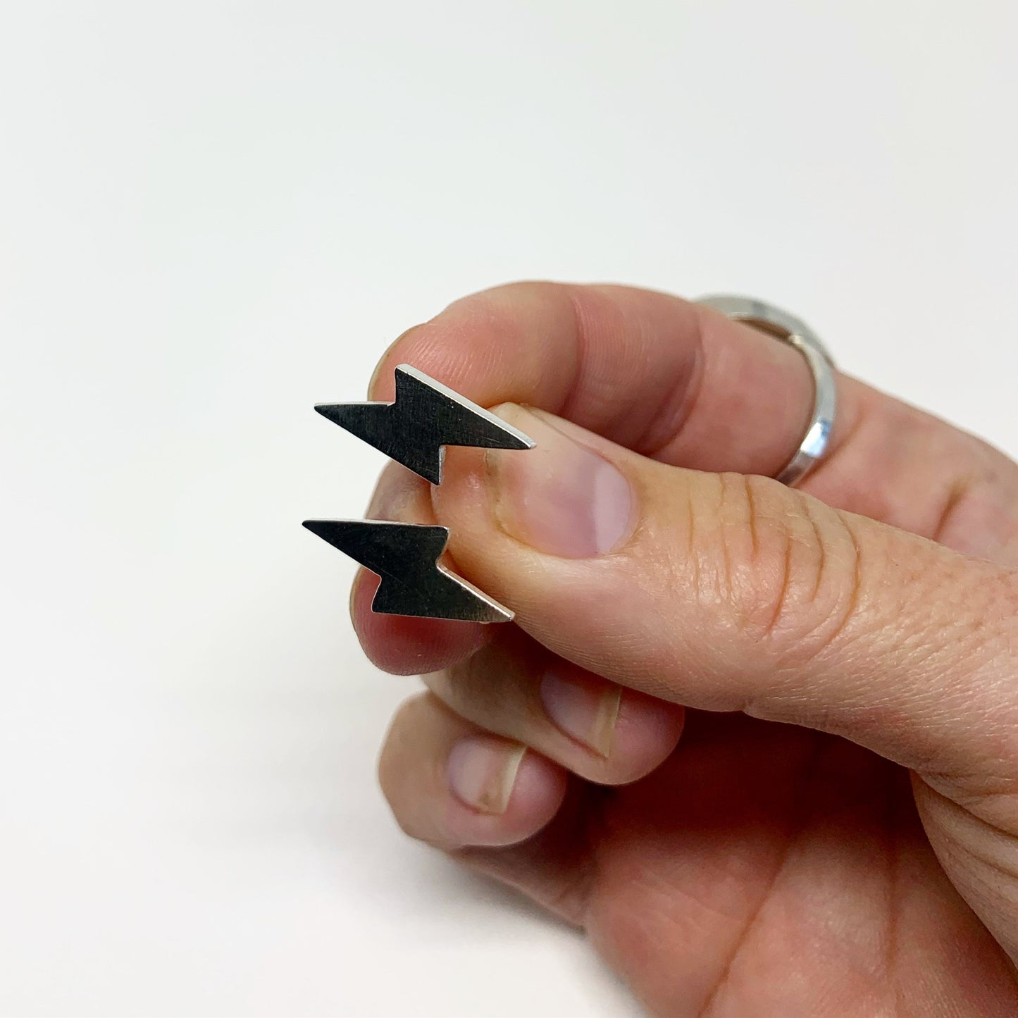 Mini Lightning Bolt Stud Earrings-3